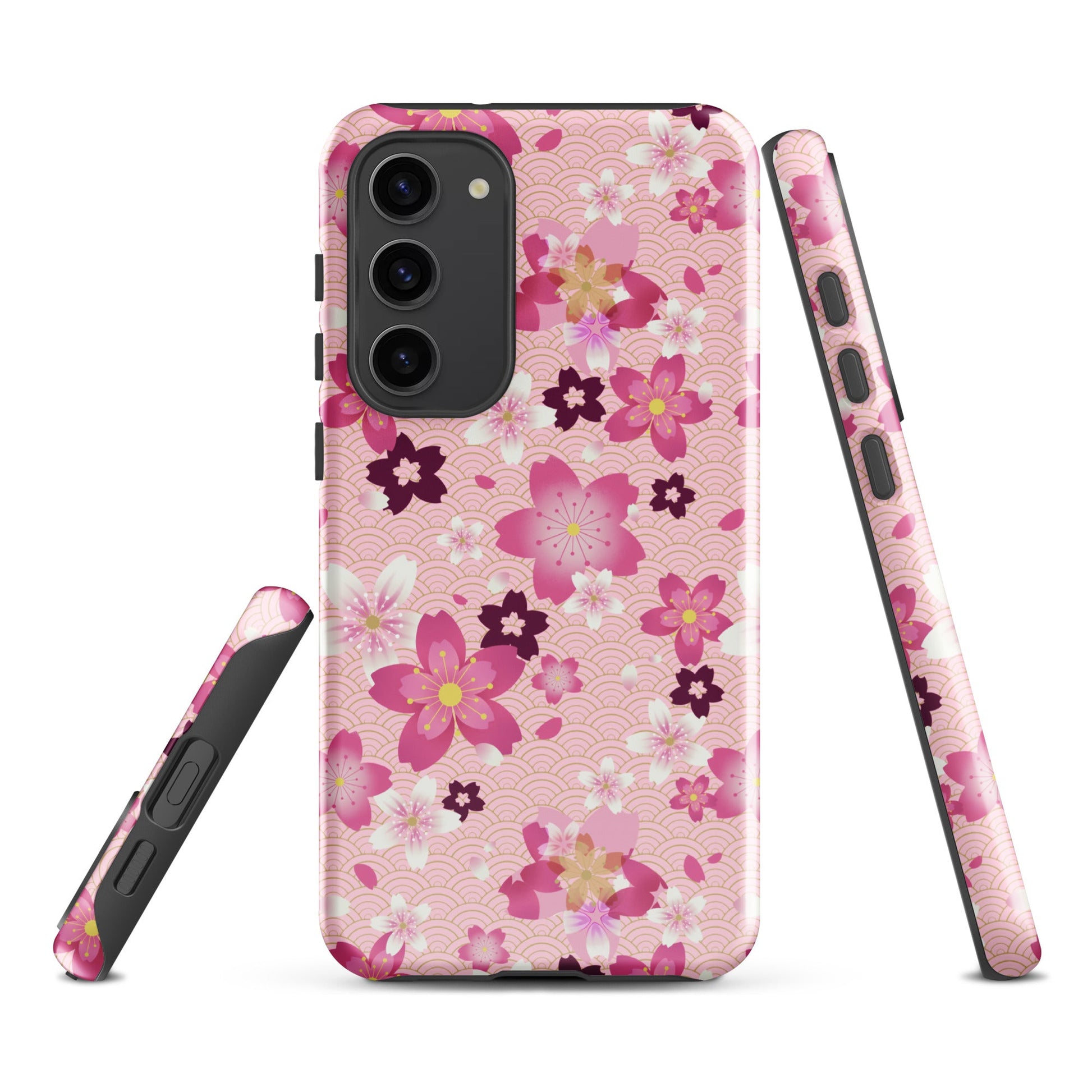 Sakura Samsung® Tough Case features a floral design, providing stylish protection and durability for your device.