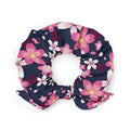 Sakura Scrunchie featuring vibrant cherry blossom patterns, perfect for adding a kawaii touch to any outfit.
