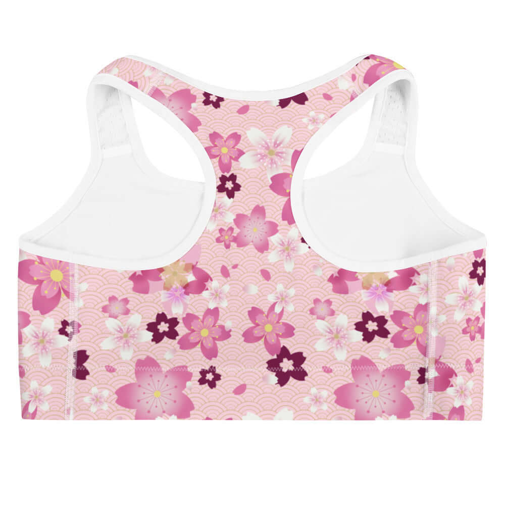 Stylish Sakura Sports bra featuring a floral design, perfect for workouts while keeping you cute and comfortable.