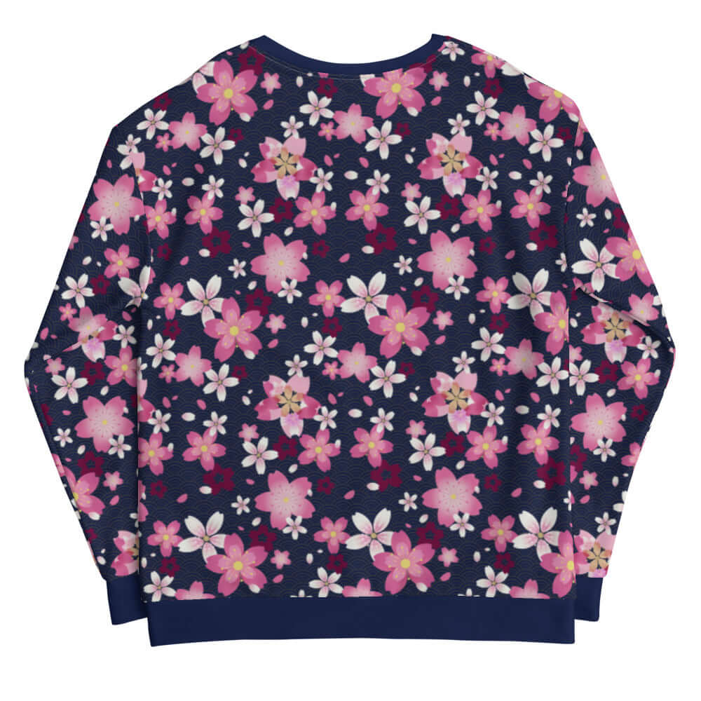 Sakura Sweatshirt featuring vibrant floral patterns, perfect for embracing kawaii style in everyday wear.