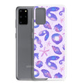 Stylish Sea Princess Samsung® Clear Case featuring seashells and sparkles, perfect for protecting your device in style.