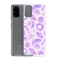 Protect your phone in style with the Sea Princess Samsung® Clear Case, featuring seashells and sparkles.