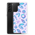 Colorful Sea Princess Samsung® Clear Case featuring seashells and stars, perfect for stylish phone protection.