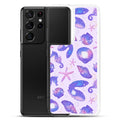 Stylish Sea Princess Samsung® Clear Case featuring seashells and stars, perfect protection for your phone's elegance.