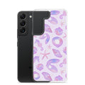 Stylish Sea Princess Samsung® Clear Case with seashell design, protecting your phone while adding a touch of sparkle.