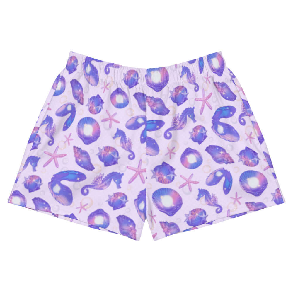 Stylish Sea Princess Athletic Short Shorts featuring vibrant sea-themed prints, perfect for summer adventures!