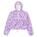 Lightweight and stylish, the Sea Princess cropped windbreaker features a vibrant seashell design perfect for adventures.
