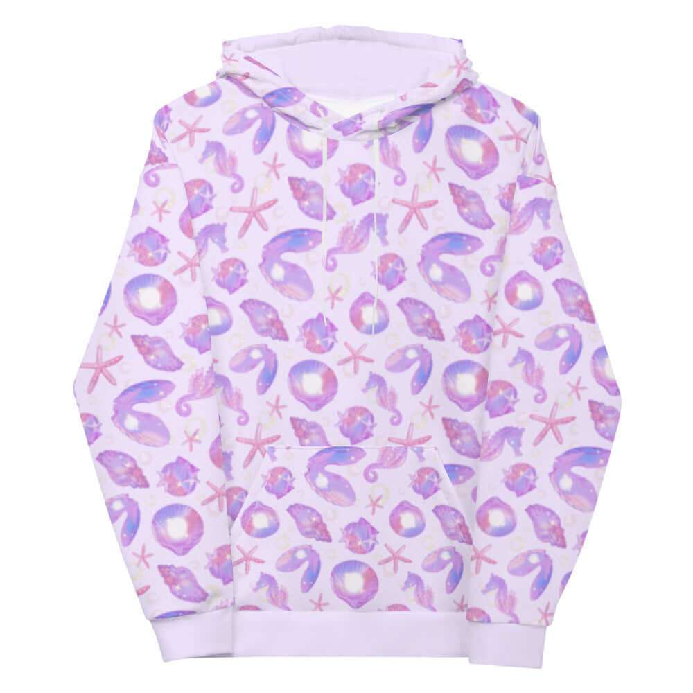 Stylish Sea Princess Hoodie featuring a vibrant ocean-themed print, perfect for cozy winter days.
