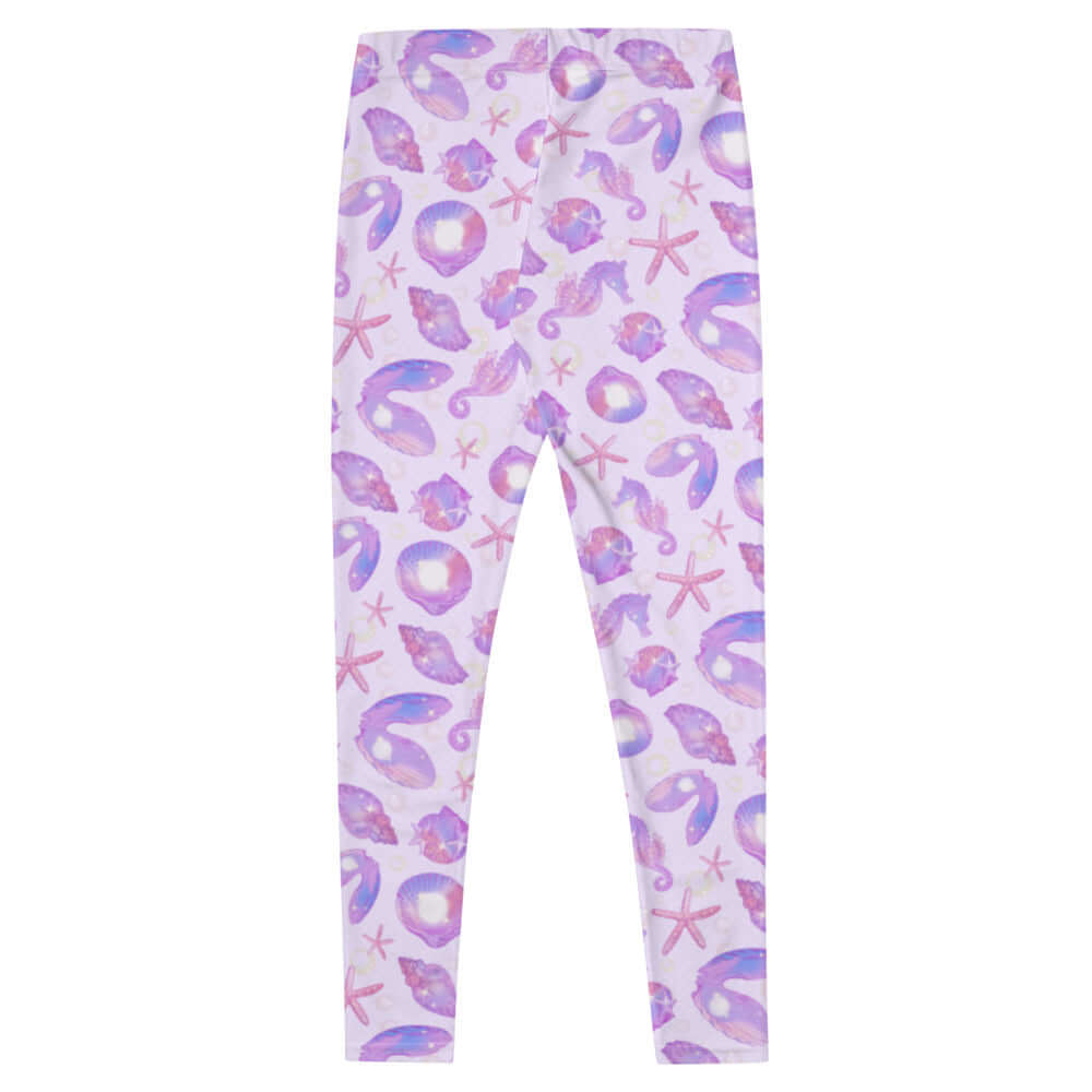 Shop the Sea Princess Leggings, adorned with sparkles, seashells, and stars for a mermaid-inspired look.