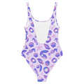 Stylish Sea Princess One-Piece Swimsuit adorned with seashells, stars, and sparkles for a mermaid-inspired look.