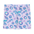 Stylish Sea Princess Shorts featuring a vibrant seashell pattern, perfect for summer beach outings and workouts.