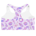 The Sea Princess Sports bra features a vibrant marine design, perfect for workouts while keeping you dry and stylish.