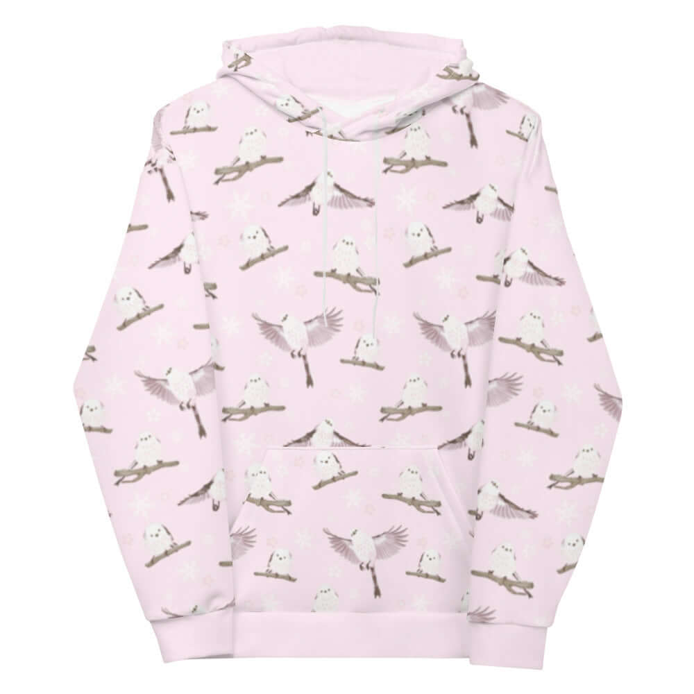 Cozy up in the Snow Bird Hoodie, featuring adorable birds and a soft, vibrant design perfect for the holidays!