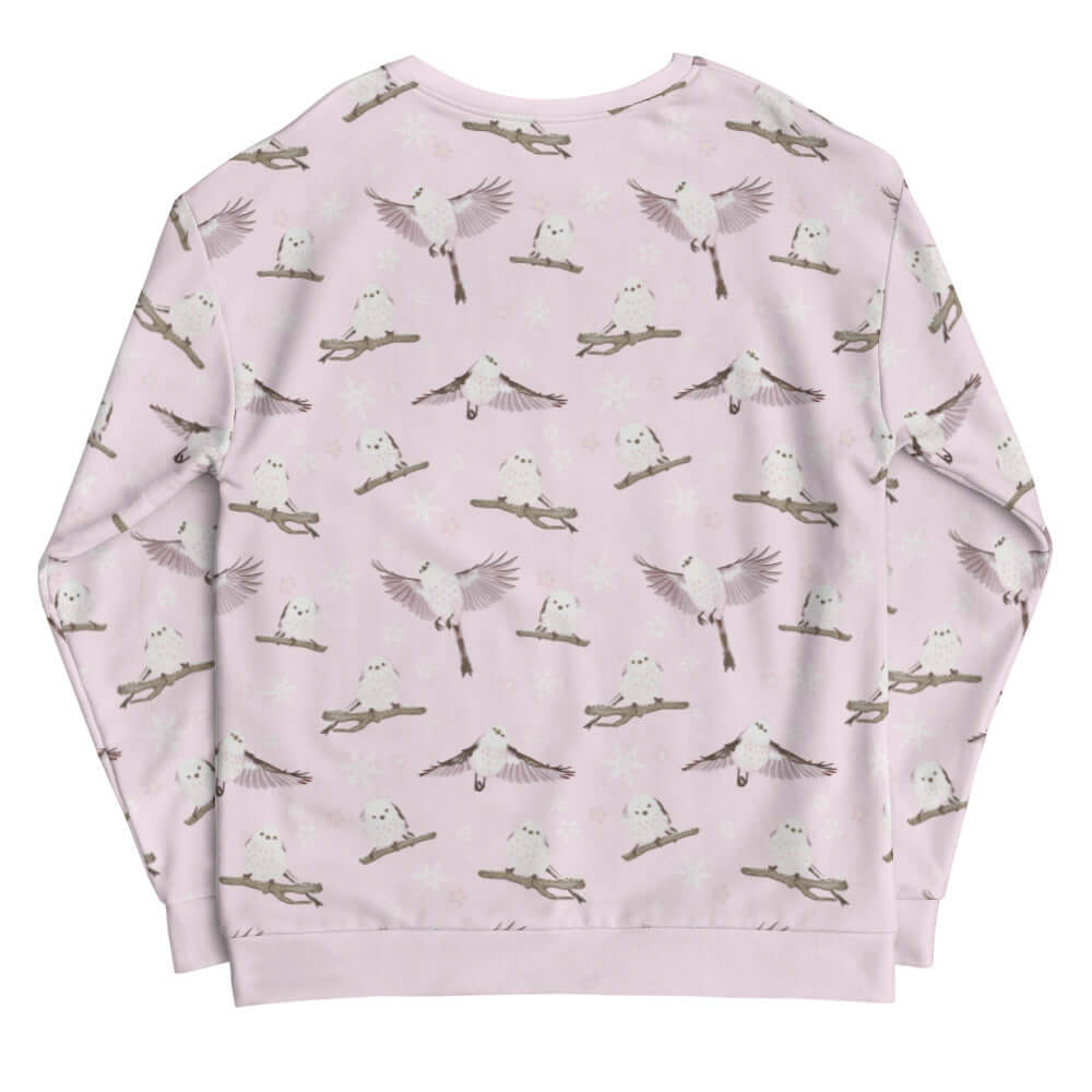 Cozy Snow Bird Sweatshirt featuring cute birds, perfect for the holiday season and warm, fuzzy vibes.