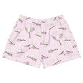 Comfortable Snow Bird Athletic Short Shorts with a cute bird print, perfect for running or relaxing at Koibito Clothing.