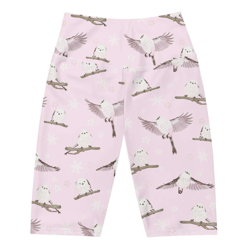 Soft and stylish, the Snow Bird Biker Shorts feature a cute bird print, perfect for running or relaxing at Koibito Clothing.