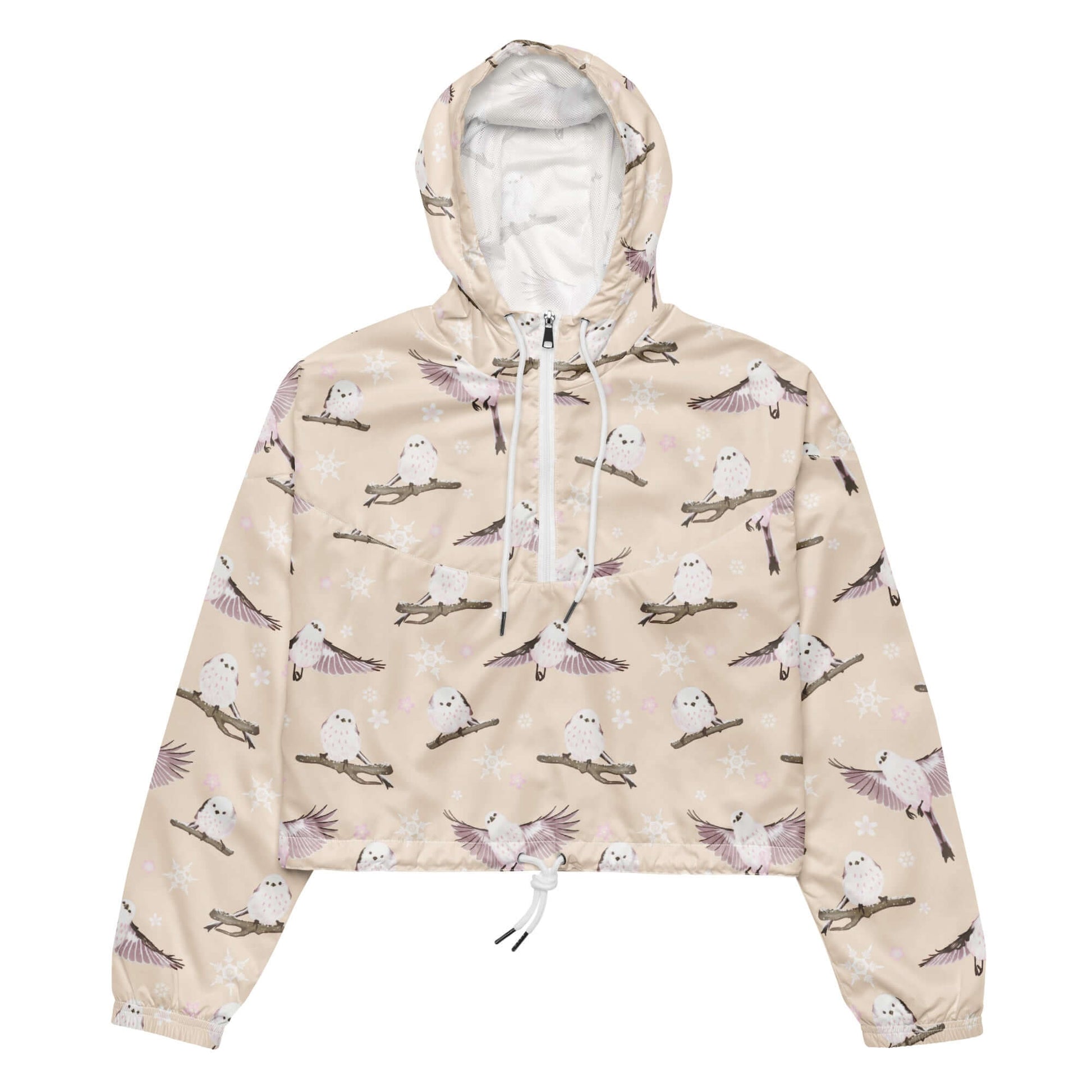 Lightweight and waterproof, the Snow Bird cropped windbreaker is perfect for stylish outdoor adventures.
