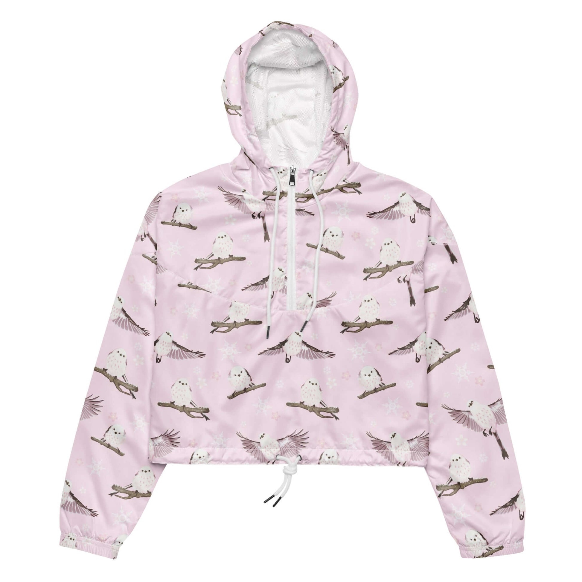 Lightweight and waterproof, the Snow Bird cropped windbreaker is perfect for stylish outdoor adventures.