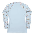 Stylish Snow Bird Rash Guard for active wear, featuring a comfortable long-sleeve design and whimsical bird prints.