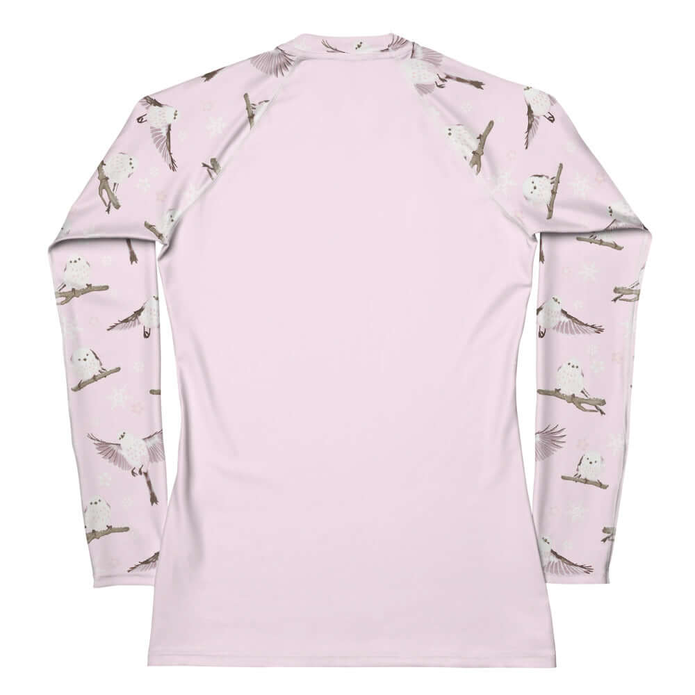 Stylish Snow Bird Rash Guard features a smooth design, ideal for active wear and sun protection during sports.