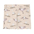 Snow Bird Shorts feature a whimsical bird print, perfect for comfort at home or on the go. Available at Koibito Clothing.