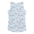 Cute Snow Bird Tank Top with whimsical bird print, perfect for a cozy holiday vibe. Order one size down for a fitted look!