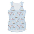 Cozy and cute, the Snow Bird Tank Top features adorable birds on a light blue background, perfect for holiday cheer!