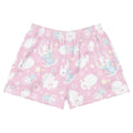 Cute and comfy Snow Bunny Athletic Short Shorts feature a fun bunny print and handy pockets for any activity.