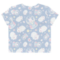 Stylish Snow Bunny Crop Top featuring a playful bunny print, perfect for casual outings or workouts.