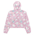 Stylish Snow Bunny cropped windbreaker in pink with a playful bunny print, perfect for rainy adventures.