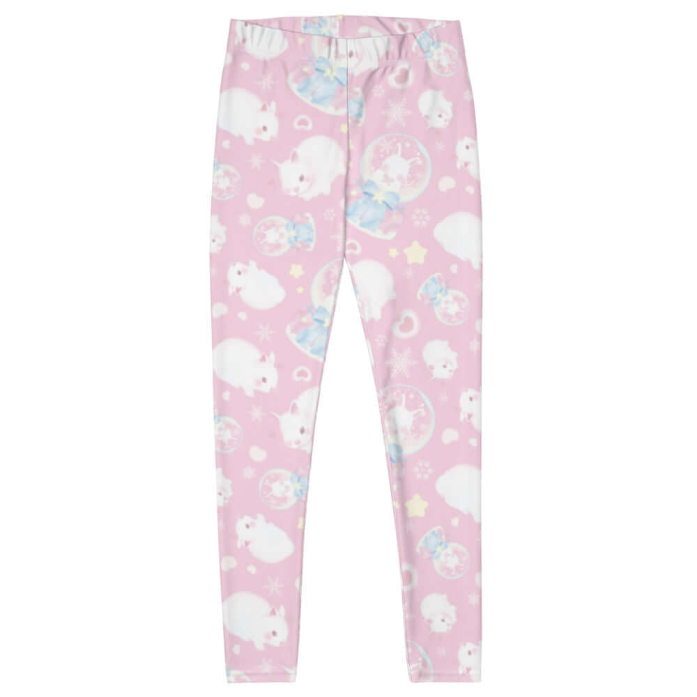 Cozy Snow Bunny Leggings featuring a cute bunny print, perfect for lounging, workouts, or bedtime comfort.