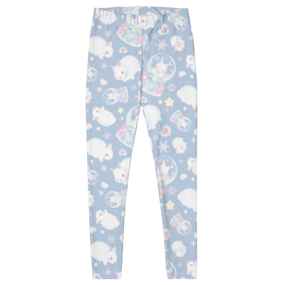 Cozy Snow Bunny Leggings feature a playful bunny print, perfect for workouts, lounging, or bedtime comfort.