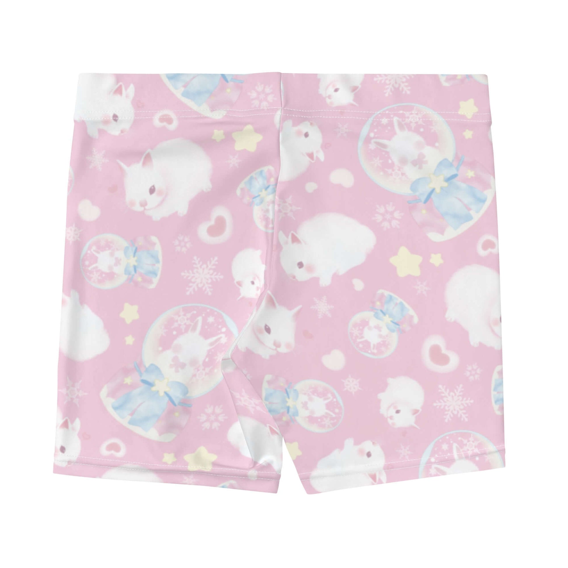 Cute Snow Bunny Shorts featuring fluffy bunnies, perfect for workouts or lounging in style at your favorite store.