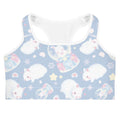 Cute and tough, the Snow Bunny Sports bra features a playful bunny print for your active lifestyle. Perfect for workouts!
