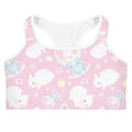 Cute and functional, the Snow Bunny Sports bra features a playful bunny design perfect for stylish workouts.