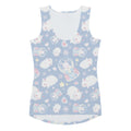 Playful Snow Bunny Tank Top featuring cute bunnies, perfect for a girly yet tough workout. Ideal for body-hugging fit!