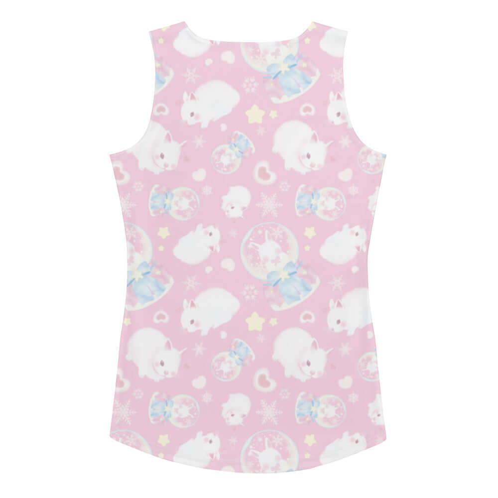 Cute and playful Snow Bunny Tank Top features a fluffy bunny design, perfect for a stylish workout.