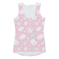 Cute pink Snow Bunny Tank Top featuring playful bunnies, perfect for adding flair to your workouts.