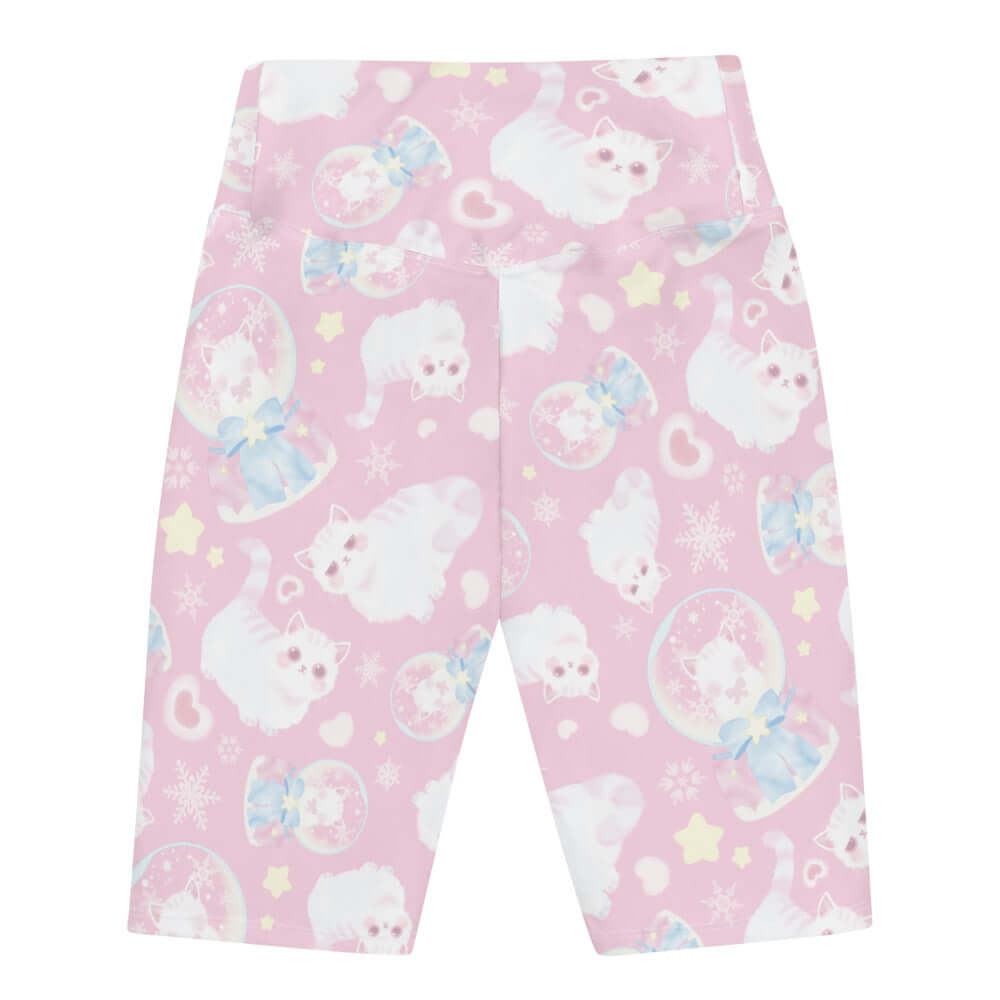 Snow Kitten Biker Shorts feature adorable kittens and a comfy fit, perfect for workouts or casual wear.