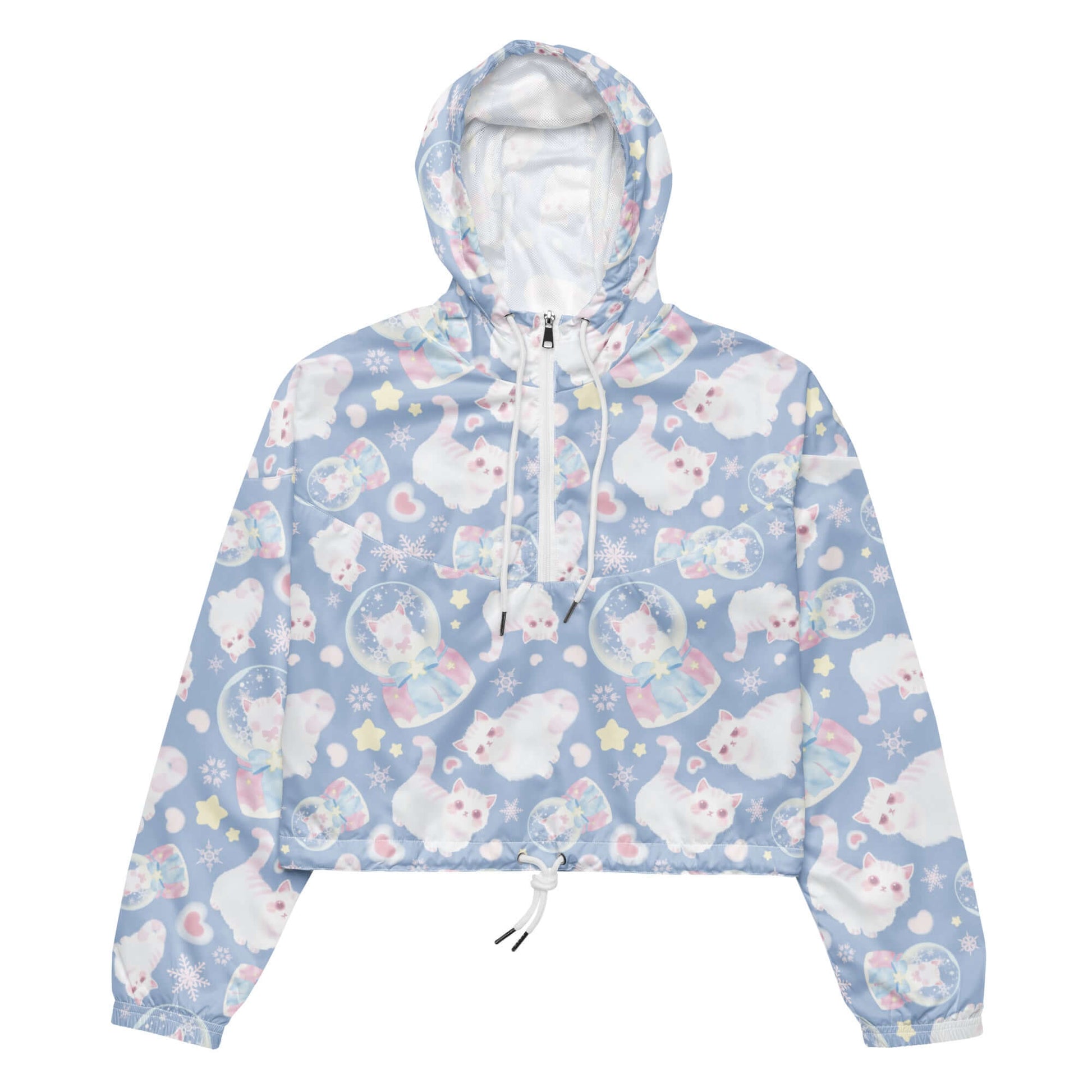 Lightweight and stylish, the Snow Kitten cropped windbreaker is perfect for any adventure, featuring adjustable drawcords.