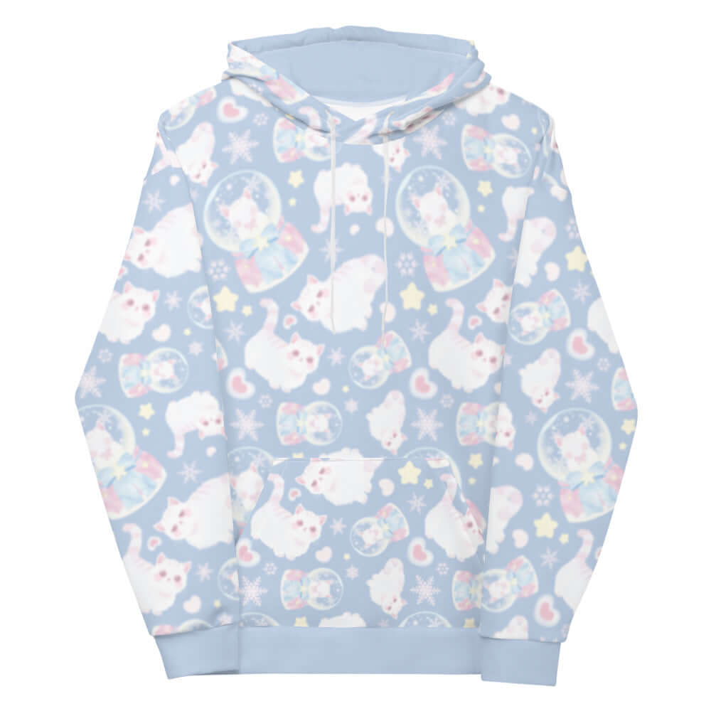 Cozy Snow Kitten Hoodie featuring pastel kittens, perfect for adding warmth and cuteness to any outfit.