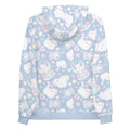 Cozy Snow Kitten Hoodie featuring playful kittens on a pastel blue background, perfect for any casual outfit.