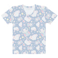 Soft and comfy Snow Kitten T-shirt features an adorable print, perfect for lounging or workouts.