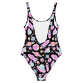 Bright and playful Space One-Piece Swimsuit featuring vibrant celestial designs, perfect for beach or pool days.