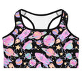Elevate your workouts with the Space Sports bra, featuring a fun cosmic design and reliable support for all activities.