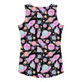 Colorful Space Tank Top featuring playful planets and rockets, perfect for an out-of-this-world workout style.
