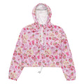 Bright and playful Strawberry cropped windbreaker, perfect for any weather and adding a fun touch to your wardrobe.