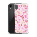 Stylish Strawberry iPhone® Clear Case featuring dessert patterns, perfect for protecting your phone while looking sweet.