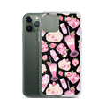 Sleek Strawberry iPhone® Clear Case featuring fun dessert patterns, perfect for style and protection.