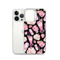 Stylish Strawberry iPhone® Clear Case featuring vibrant dessert designs, perfect for protecting your phone in style.